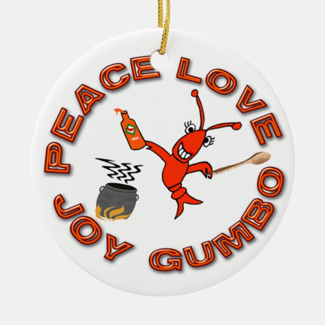 FriedensLiebe-Gumbo/Lilien-Panzerkrebs-Verzierung Keramik Ornament (Vorne)