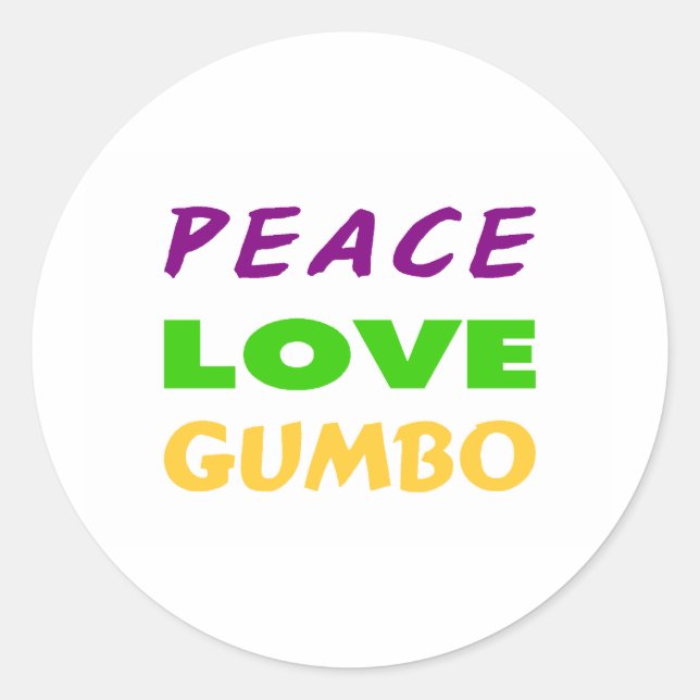 FRIEDENSLIEBE GUMBO RUNDER AUFKLEBER (Vorderseite)