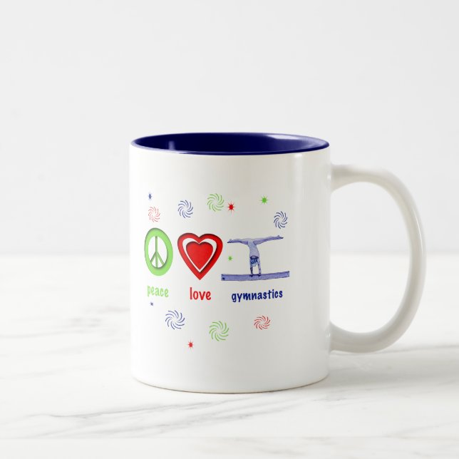 FriedensLiebe-Gymnastik Zweifarbige Tasse (Rechts)
