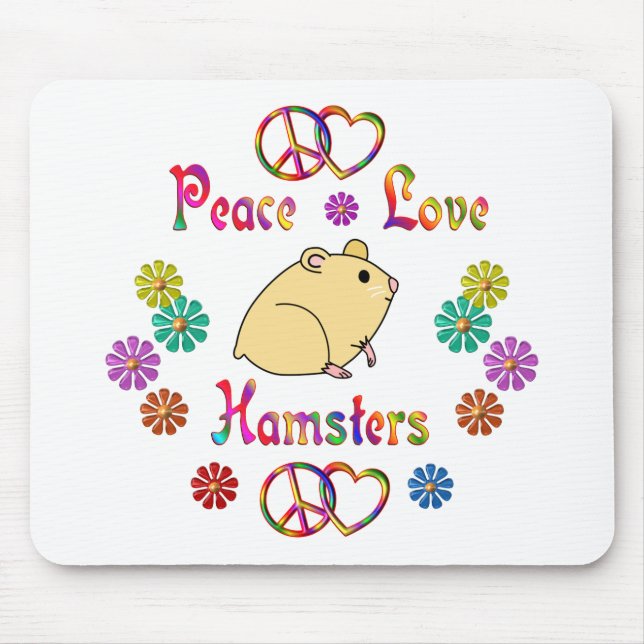 FRIEDENSLiebe-HAMSTER Mousepad (Vorne)