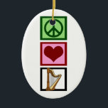 FriedensLiebe-Harfe Keramik Ornament<br><div class="desc">FriedensLiebe-Harfe. Ein niedliches Geschenk für einen Harpist der Lieben,  die das Cembalo spielen. Ein schönes Musikergeschenk.</div>