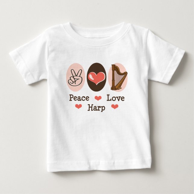 FriedensLiebe-Harfen-Baby-T - Shirt (Vorderseite)