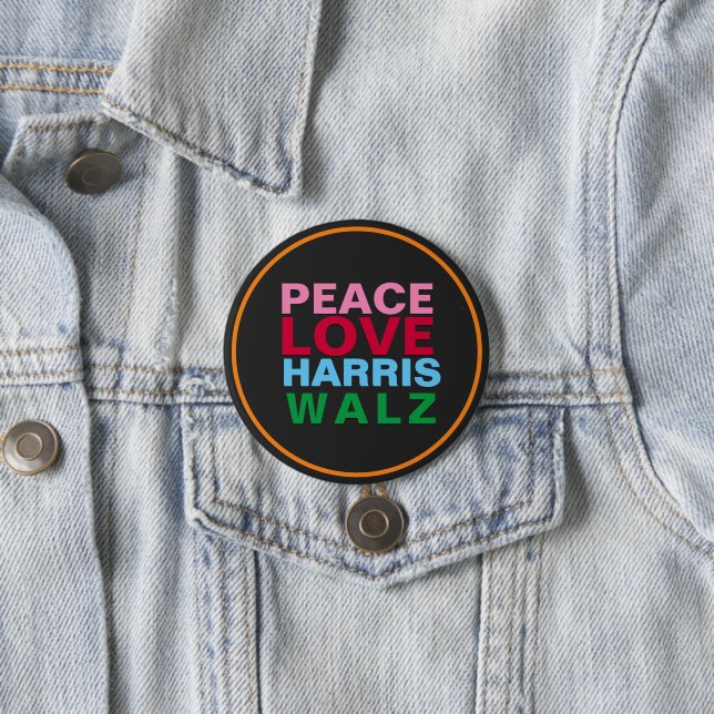 FRIEDENSLIEBE HARRIS WALZ Rosa Rosa Rosa Button (Beispiel)