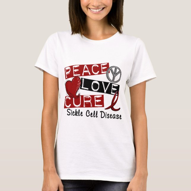 FriedensLiebe-Heilungs-Sichel-Zellen-Krankheit T-Shirt (Vorderseite)