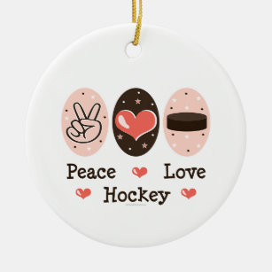 FriedensLiebe-Hockey-Verzierung Keramik Ornament