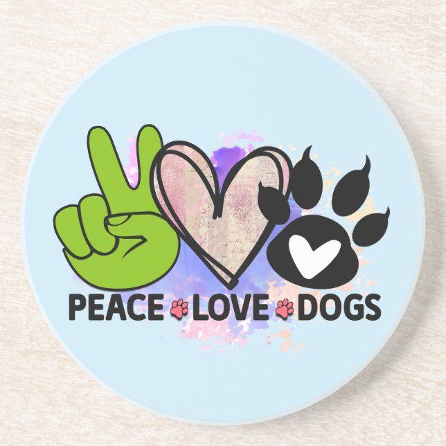 Friedensliebe Hunde Untersetzer – Boho-Geschenk fü (Vorne)