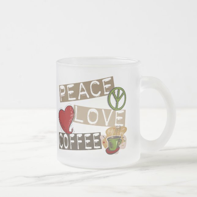 FRIEDENSLiebe-KAFFEE 2 Mattglastasse (Rechts)