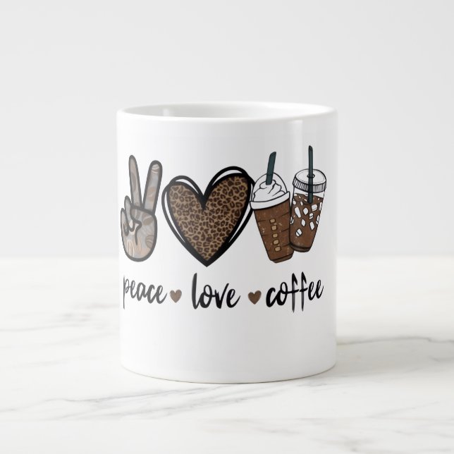 Friedensliebe-Kaffeetassen-Design Jumbo-Tasse (Vorderseite)