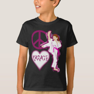 FriedensLiebe-Karate-Mädchen fertigen T-Shirt