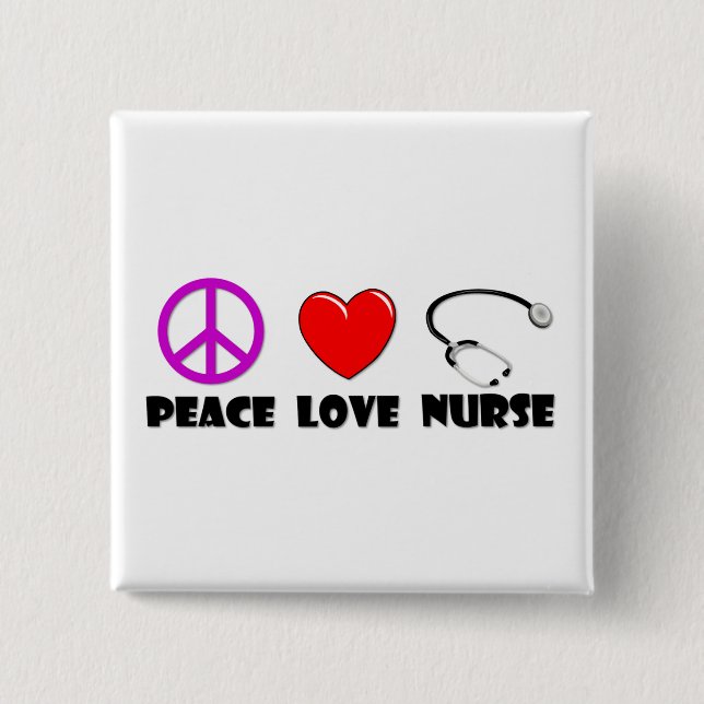 FriedensLiebe-Krankenschwester Button (Vorderseite)