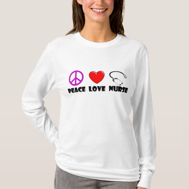 FriedensLiebe-Krankenschwester T-Shirt (Vorderseite)