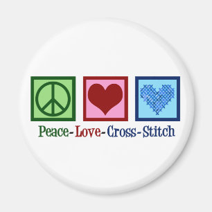 FriedensLiebe-Kreuz-Stich Magnet