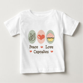 FriedensLiebe-Kuchen-Säuglings-T-Shirt Baby T-shirt