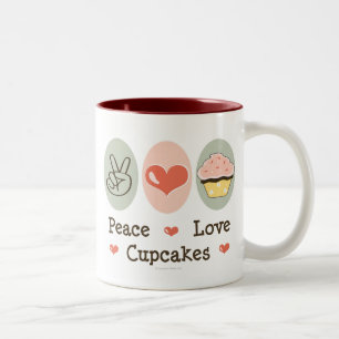 FriedensLiebe-Kuchen-Tasse Zweifarbige Tasse