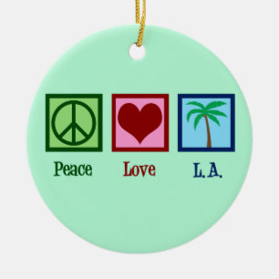 FriedensLiebe L.A. Los Angeles Keramik Ornament
