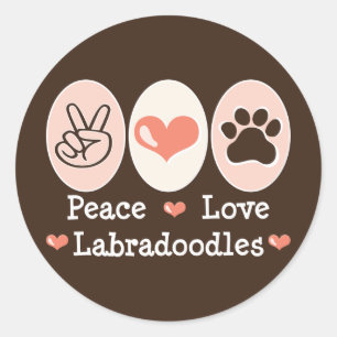 FriedensLiebe Labradoodles Aufkleber
