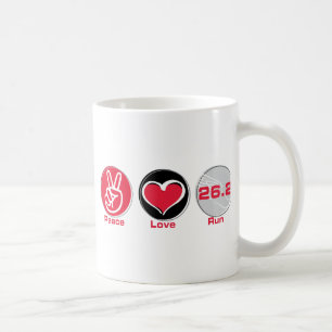 FriedensLiebe lassen 26,2 Meilen - Marathon laufen Kaffeetasse