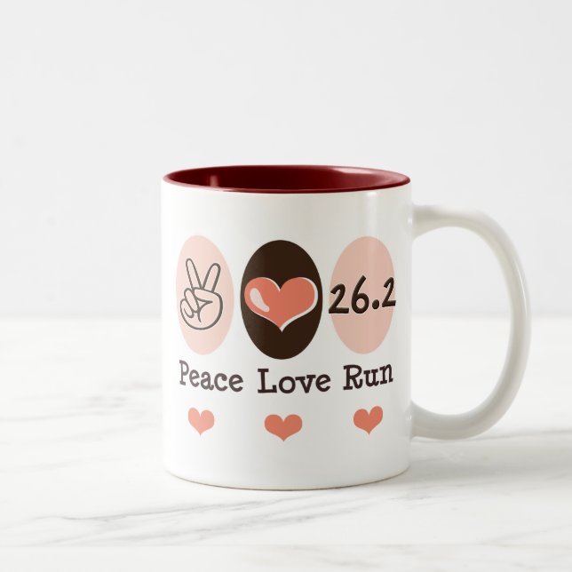 FriedensLiebe lassen die 26,2 Marathon-Tasse Zweifarbige Tasse (Rechts)