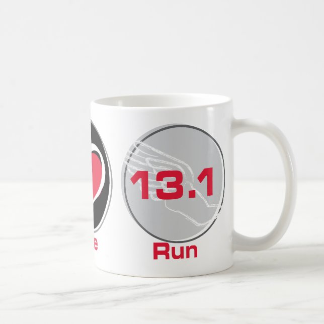 FriedensLiebe lassen Hälfte-Marathon 13,1 laufen Kaffeetasse (Rechts)