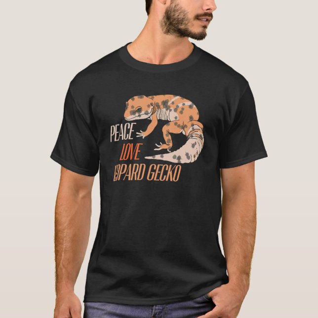 Friedensliebe Leopardgecko Haustier T-Shirt (Vorderseite)