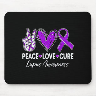 Friedensliebe Lupus-Bewusstsein Krieger Lila Band Mousepad