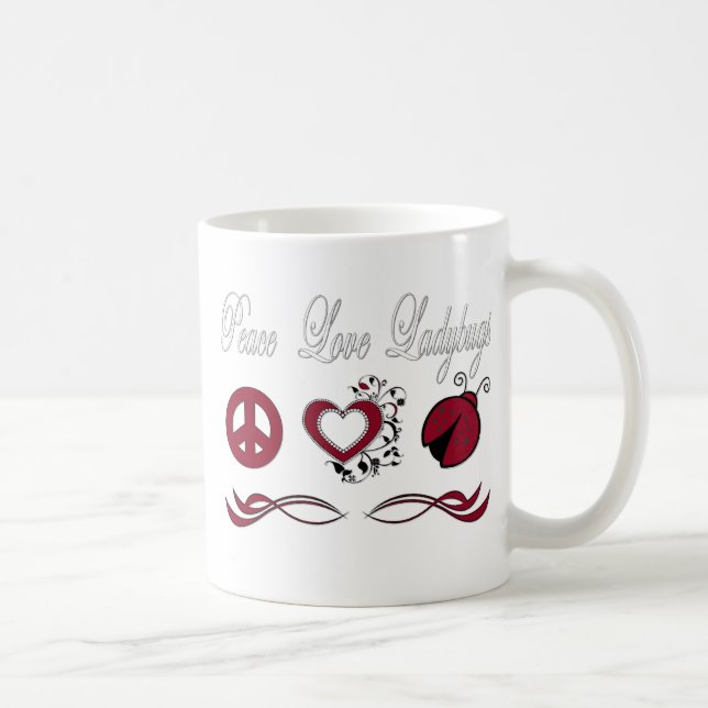 FriedensLiebe-Marienkäfer Kaffeetasse (Rechts)