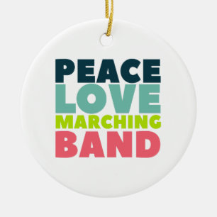 FriedensLiebe-marschierendes Band Keramik Ornament