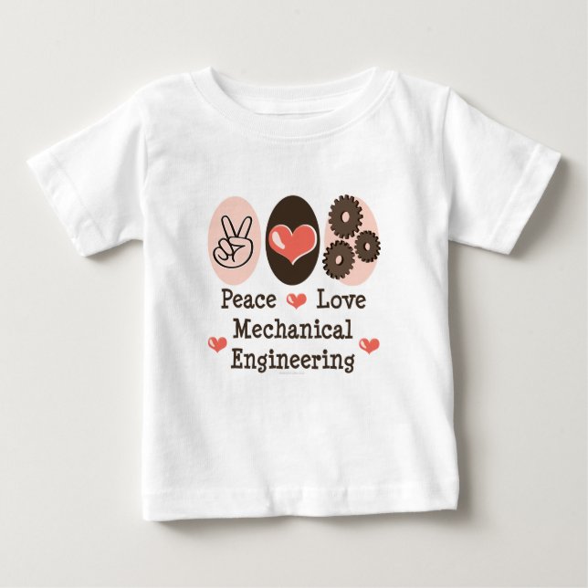 FriedensLiebe-Maschinenbauwesen-Baby-T - Shirt (Vorderseite)
