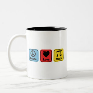 Friedensliebe-Mathematik-Lehrergeschenke für Männe Zweifarbige Tasse