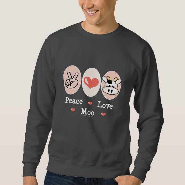 FriedensLiebe-MOO-Kuh-Sweatshirt Sweatshirt (Vorderseite)