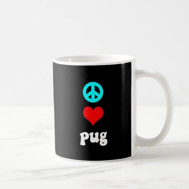 FriedensLiebe Mops Kaffeetasse (Rechts)