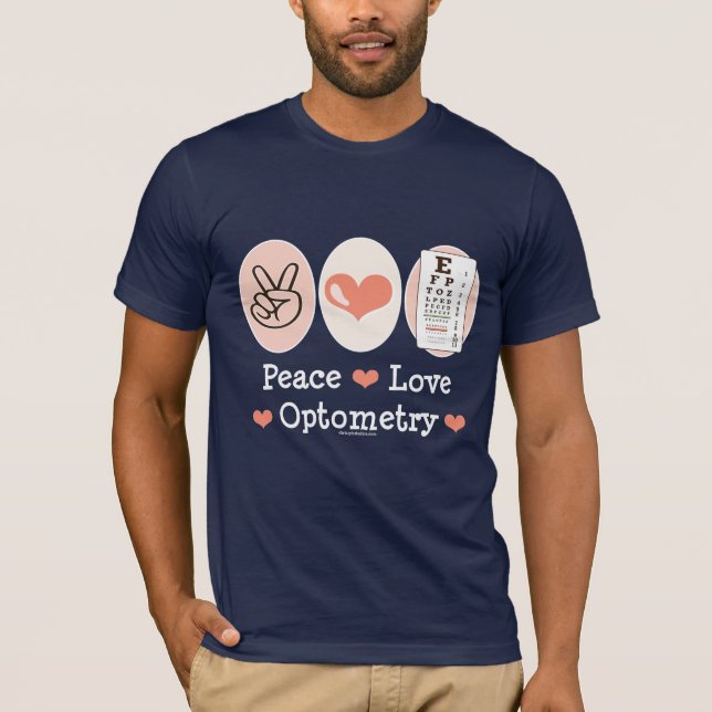 FriedensLiebe-Optometrie-Optometriker-T-Shirt T-Shirt (Vorderseite)