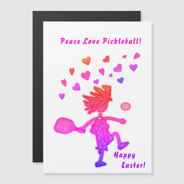 FRIEDENSLIEBE PICKLEBALL-Magnet-Karte Magnetkarte (Vorne/Hinten)