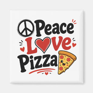 Friedensliebe Pizza Süß Lustige Lebensmittelgestal Magnet