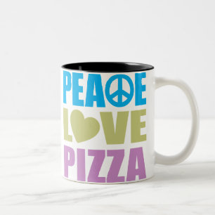 FriedensLiebe-Pizza Zweifarbige Tasse