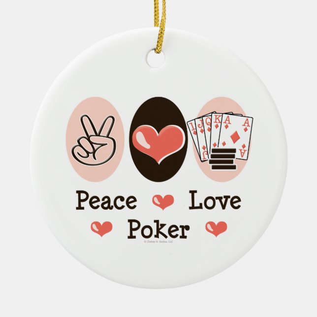 FriedensLiebe-Poker-Verzierung Keramikornament (Vorne)