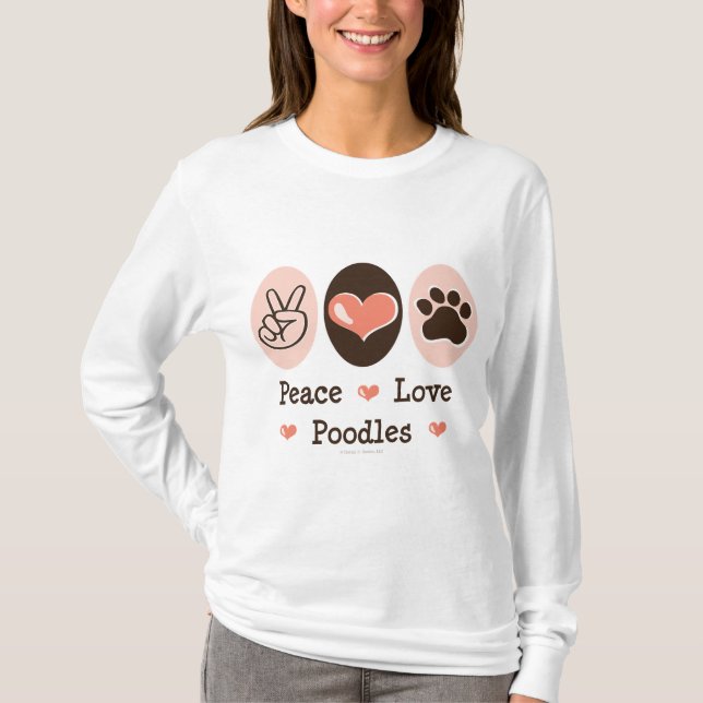 FriedensLiebe-PudelHoodie T-Shirt (Vorderseite)