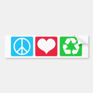 FriedensLiebe recyceln Autoaufkleber