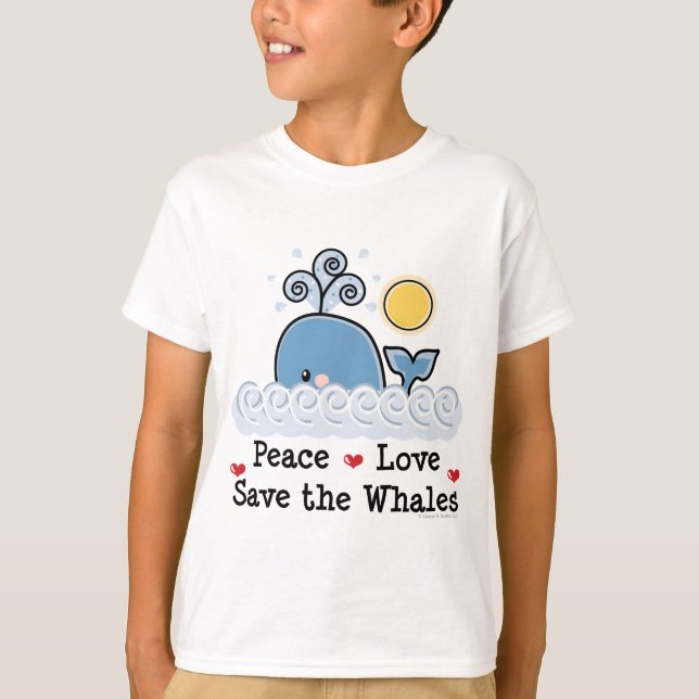 FriedensLiebe retten den Walen Kinder T - Shirt (Vorderseite)