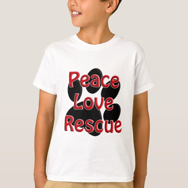 FriedensLiebe-Rettungs-Haustier-Adoption T-Shirt (Vorderseite)