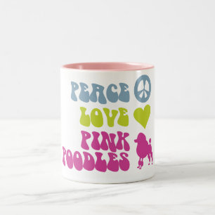 FriedensLiebe-Rosa-Pudel-Tasse, wählen Art, Farbe Zweifarbige Tasse
