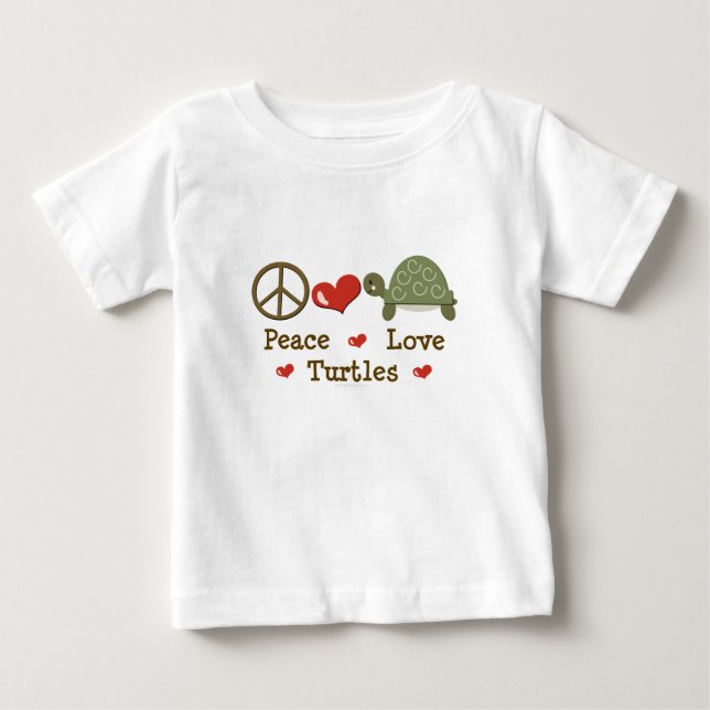 FriedensLiebe-Schildkröte-Baby-T - Shirt (Vorderseite)