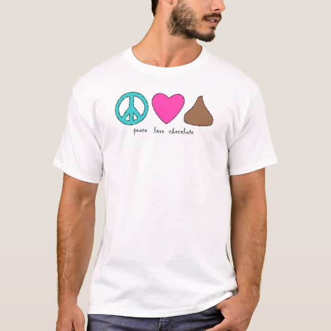 FriedensLiebe-Schokoladen-angesagte Mode T-Shirt (Vorderseite)