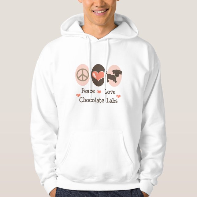 FriedensLiebe-Schokoladen-Labrador-mit Kapuze Hoodie (Vorderseite)