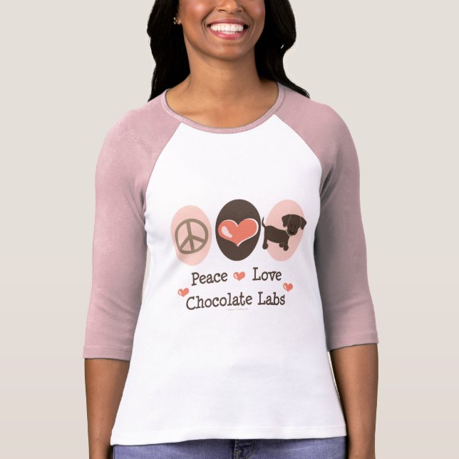 FriedensLiebe-Schokoladen-Labradoreraglan-T-Shirt T-Shirt (Vorderseite)