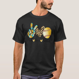 Friedensliebe Softball Werfer Fänger Geschenk Kind T-Shirt