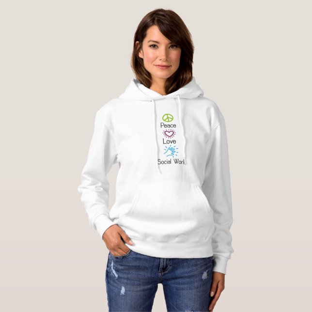 FriedensLiebe-Sozialarbeitssozialarbeiter Hoodie (Vorne ganz)