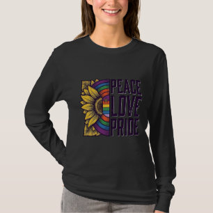 Friedensliebe Stolz Vintage-Blumen-Vektor-Shirt_1 T-Shirt