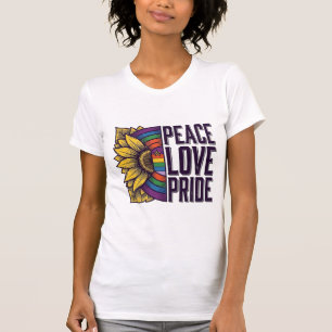 Friedensliebe Stolz Vintage-Blumen-Vektor-Shirt_1 T-Shirt