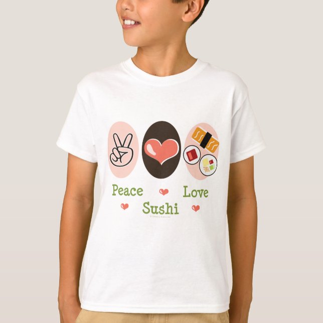 FriedensLiebe-Sushi scherzt T - Shirt (Vorderseite)
